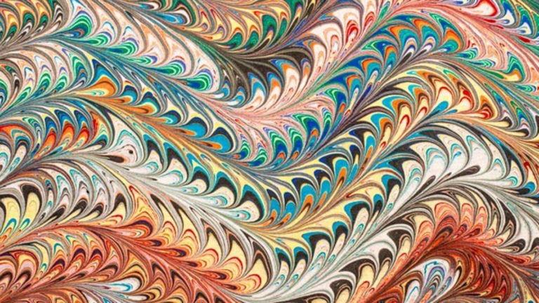 European Marbling on Fabric and Binding in the Northern Italian Tradition