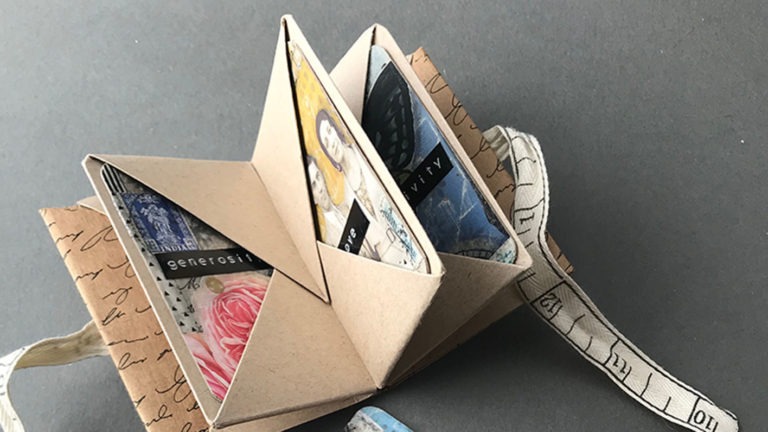 Folded Book Structure with Removable Collaged Cards