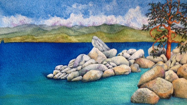 Watercolor Techniques: Lake Tahoe in Watercolor