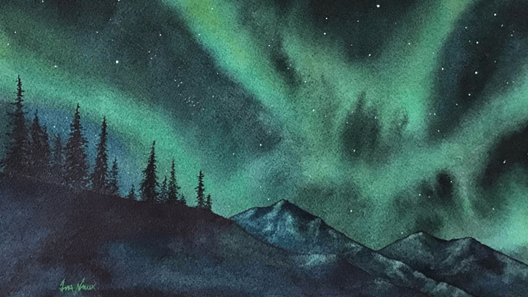 Northern Lights in Watercolor