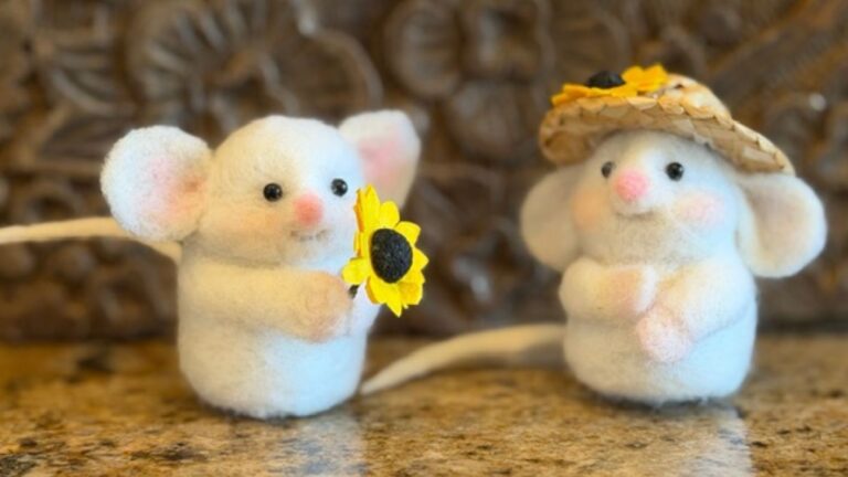 Intro to Needle Felting: Whimsical White Mouse